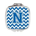 Carolines Treasures Letter N Chevron Blue and White Compact Mirror CJ1056-NSCM